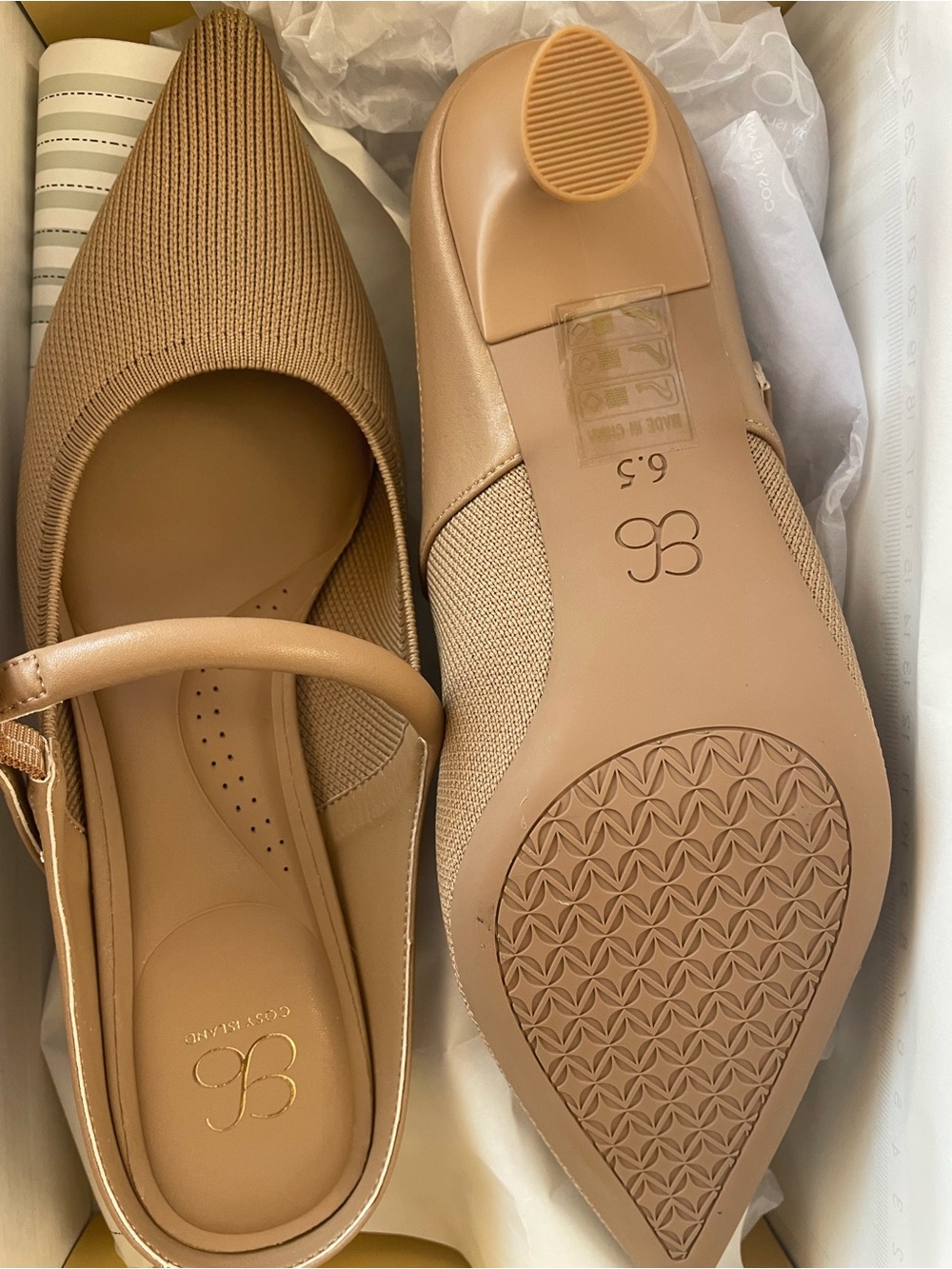 Cosy Island Gracelithe Pointed Toe Low Heeled Mule - Picture 2 of 4